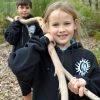 Cubby Connection! Back to nature
MRIS
students Jett Higgins (Yr 6) and Amelia Glass(Yr 5) start collecting
suitable
material to build cubbies in the school grounds.