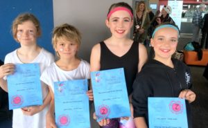 DANCE DUOS (l-r): MRIS Year 6 students Kiva Cresswell, Jazz Morwitzer, Mia Coleman and Salli Howden-Woodland with their Eisteddfod certificates.